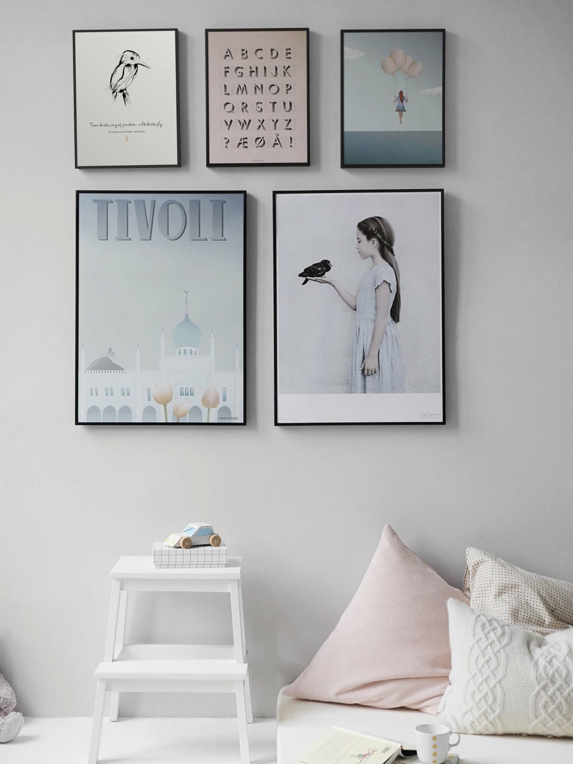 Poster paard met quote Some birds – zwart wit illustratie Studio Karel