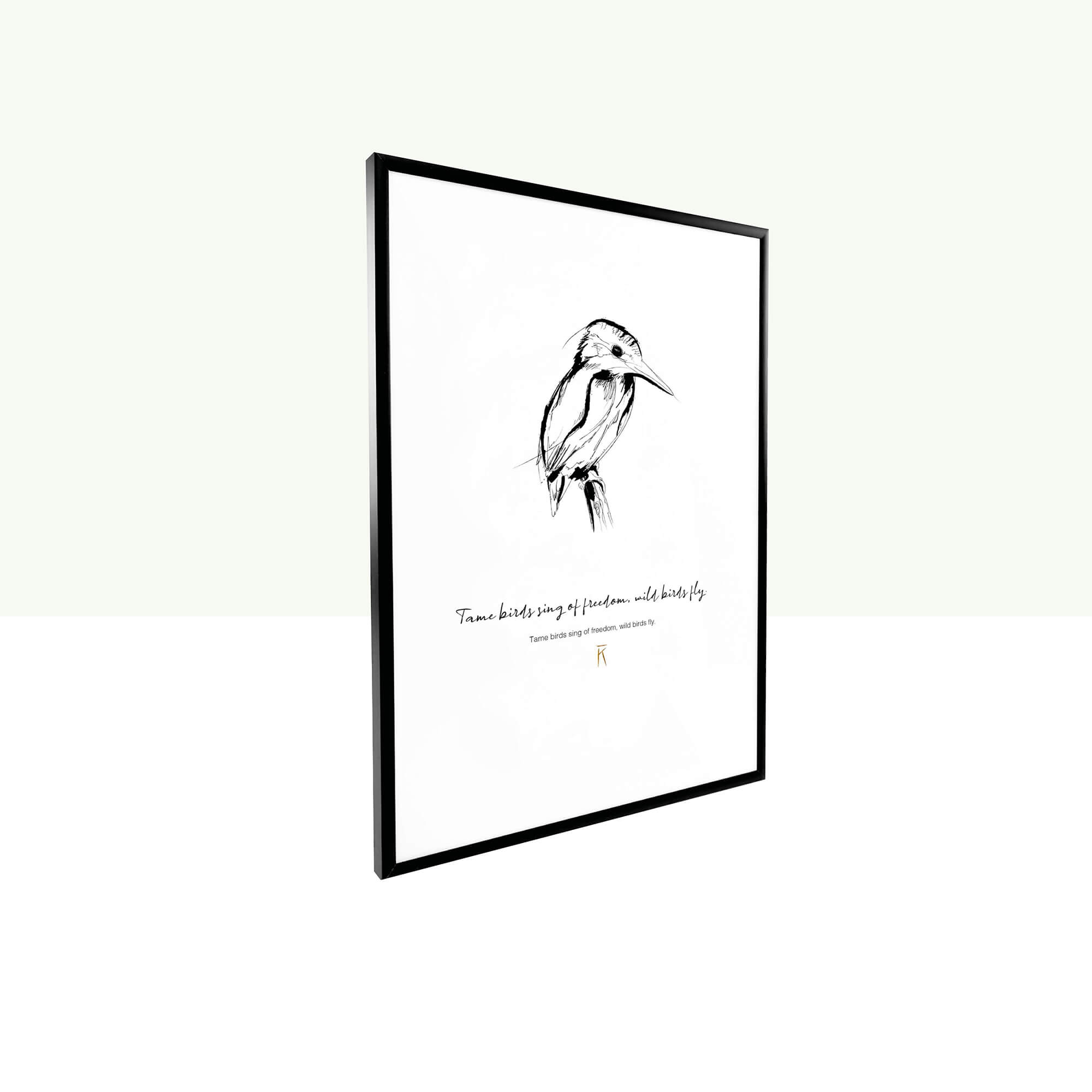 Poster paard met quote Some birds – zwart wit illustratie Studio Karel