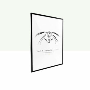 Poster paard met quote Some hearts – zwart wit illustratie Studio Karel