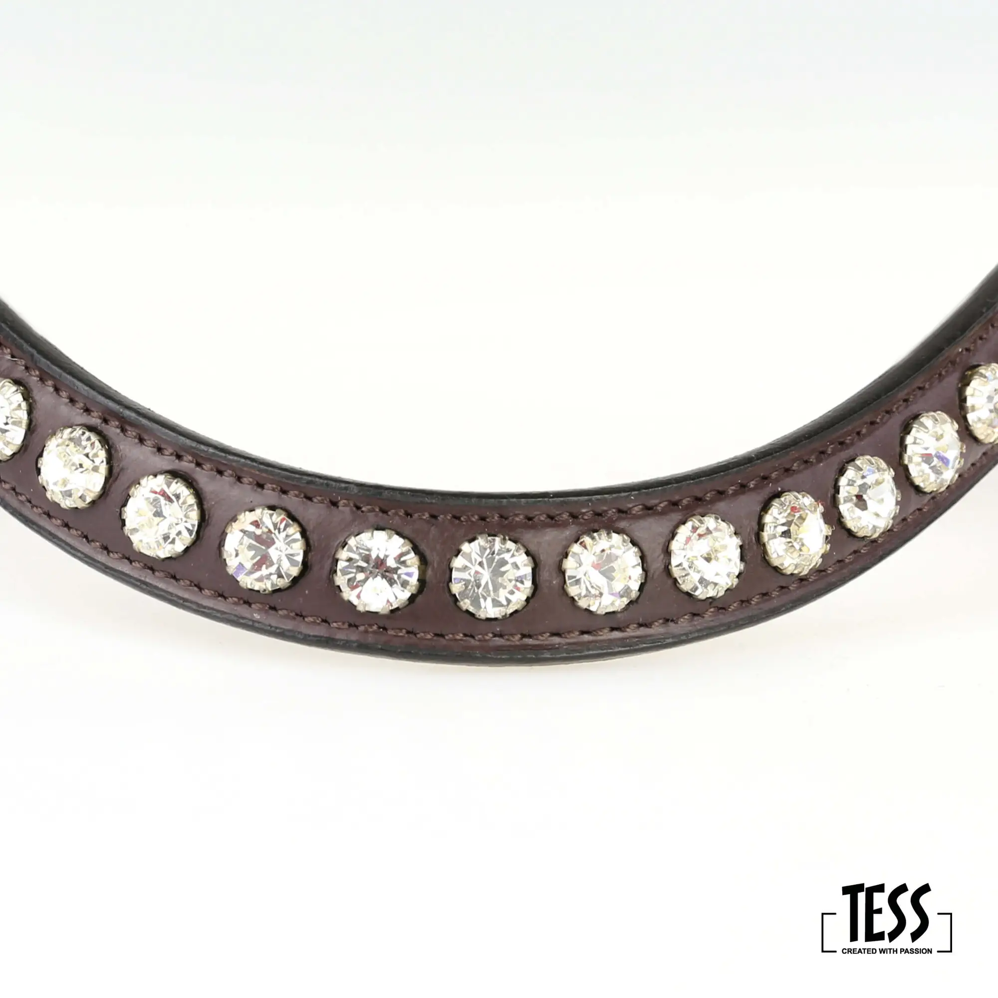 tess-browband-stellux-crystals-standaard-frontriem-brown